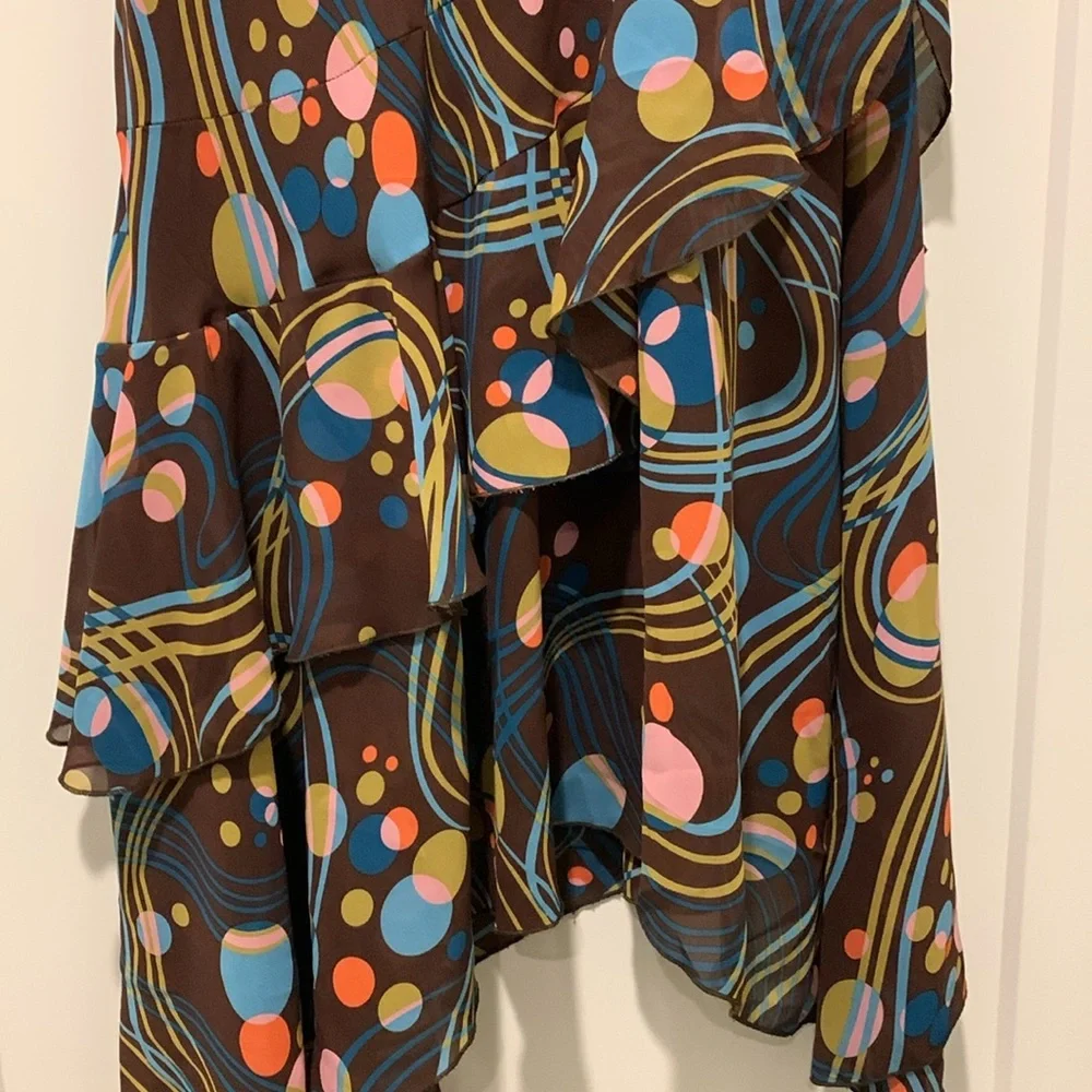 Double D Ranchwear midlength skirt w/ fun, double ruffle hemline. Sz 4 Like new. - Picture 2 of 4